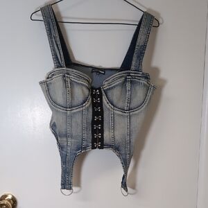 Fashion Nova Denim Corset Top